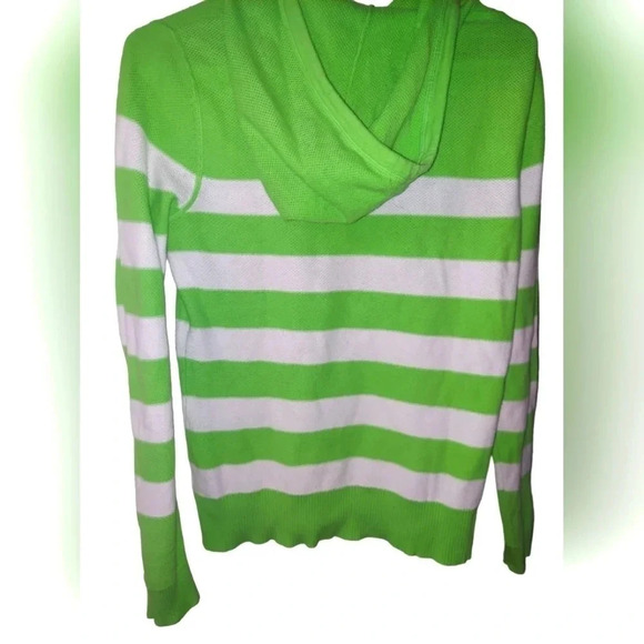 Lauren Ralph Lauren Green and White Striped Hoodie - Picture 2 of 4